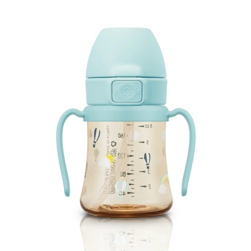 GROSMIMI Air Balloon PPSU Straw Cup + Weighted Straw 200ml (Creamy Blue)
