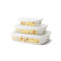 Fuji Enamel Storage Container With Lid Set of 3 (Winnie the Pooh)
