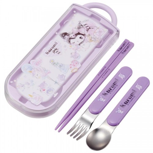 Japan SKATER Antibacterial Children's Lunch Cutlery Set（Kuromi）