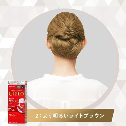 Cielo EX Cream 2 Lighter Light Brown For Gray Hair Dye(1 set) 