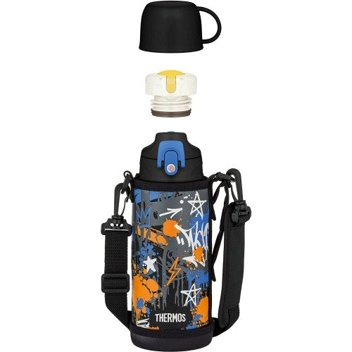 Thermos 2-Way Stainless Steel Vacuum Insulated Water Bottle 800ml（Black Blue）