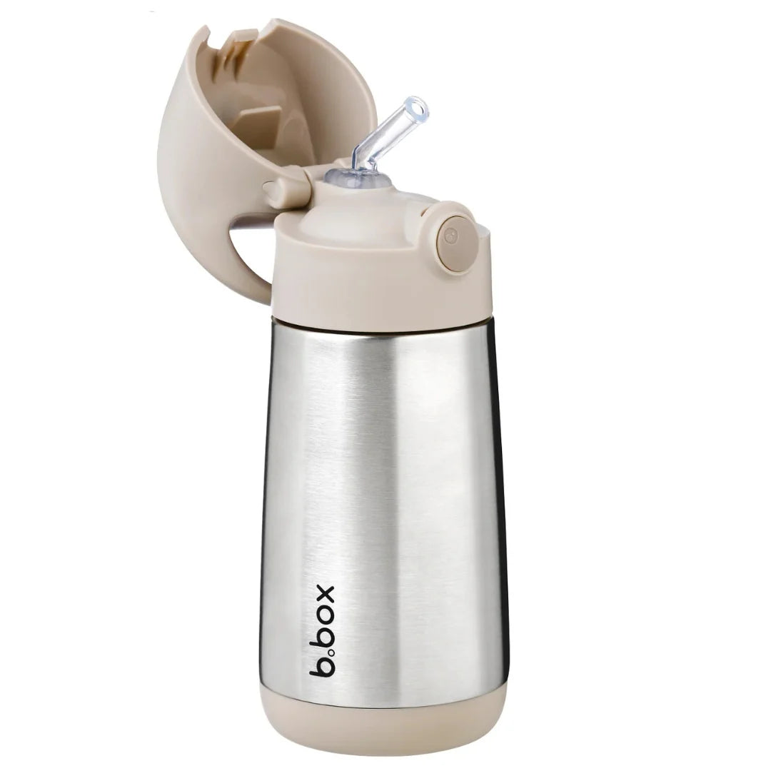 B.Box Insulated Straw Drink Bottle 350ml Latte