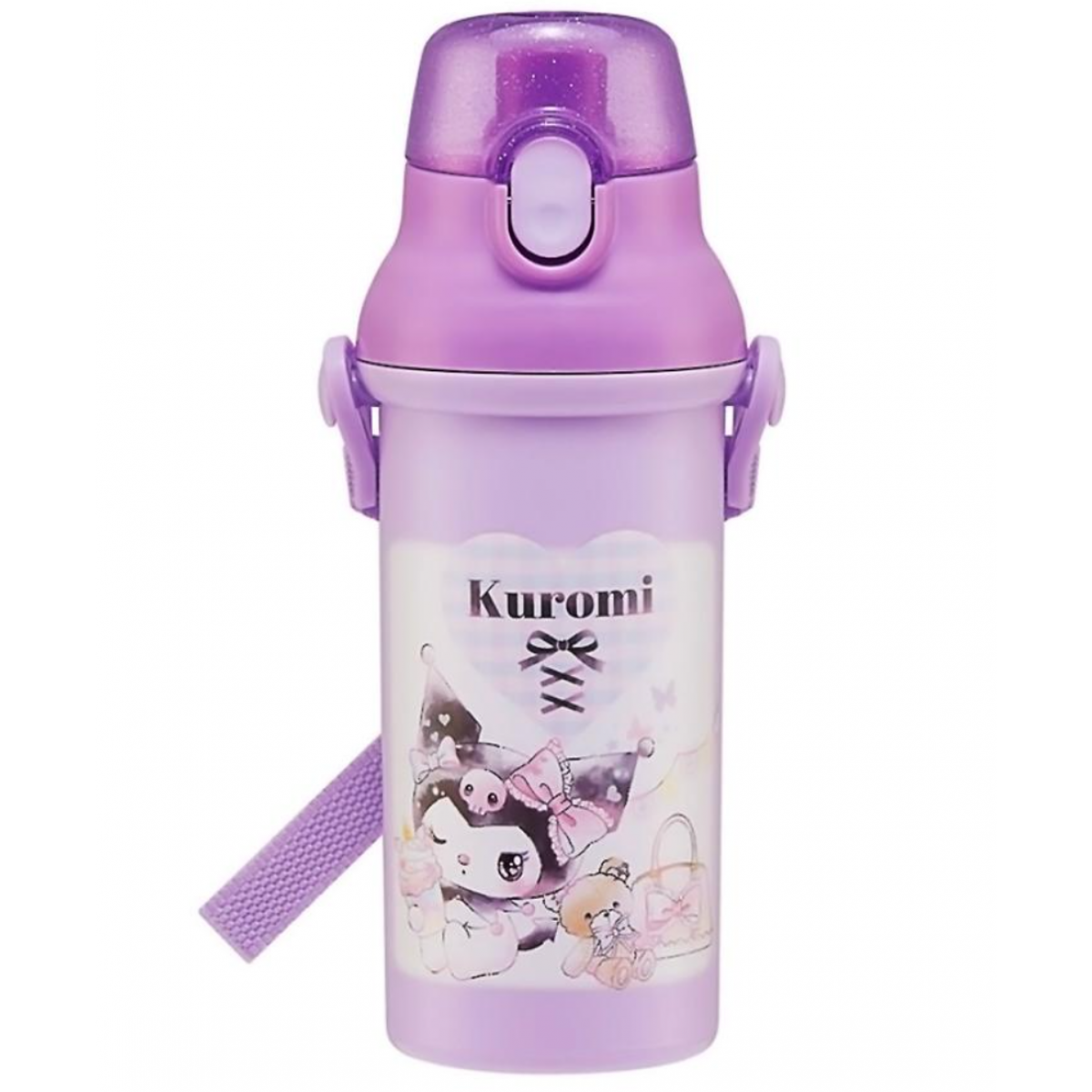 Skater Antibacterial Kid Water Bottle With Strap 480ml