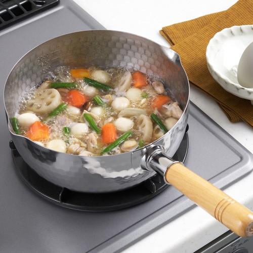 Yoshikawa Stainless Steel Yukihira Saucepan 22cm IH Compatible