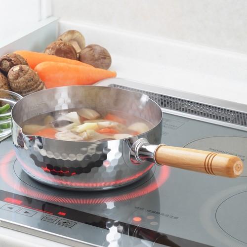 Yoshikawa Stainless Steel Yukihira Saucepan 22cm IH Compatible