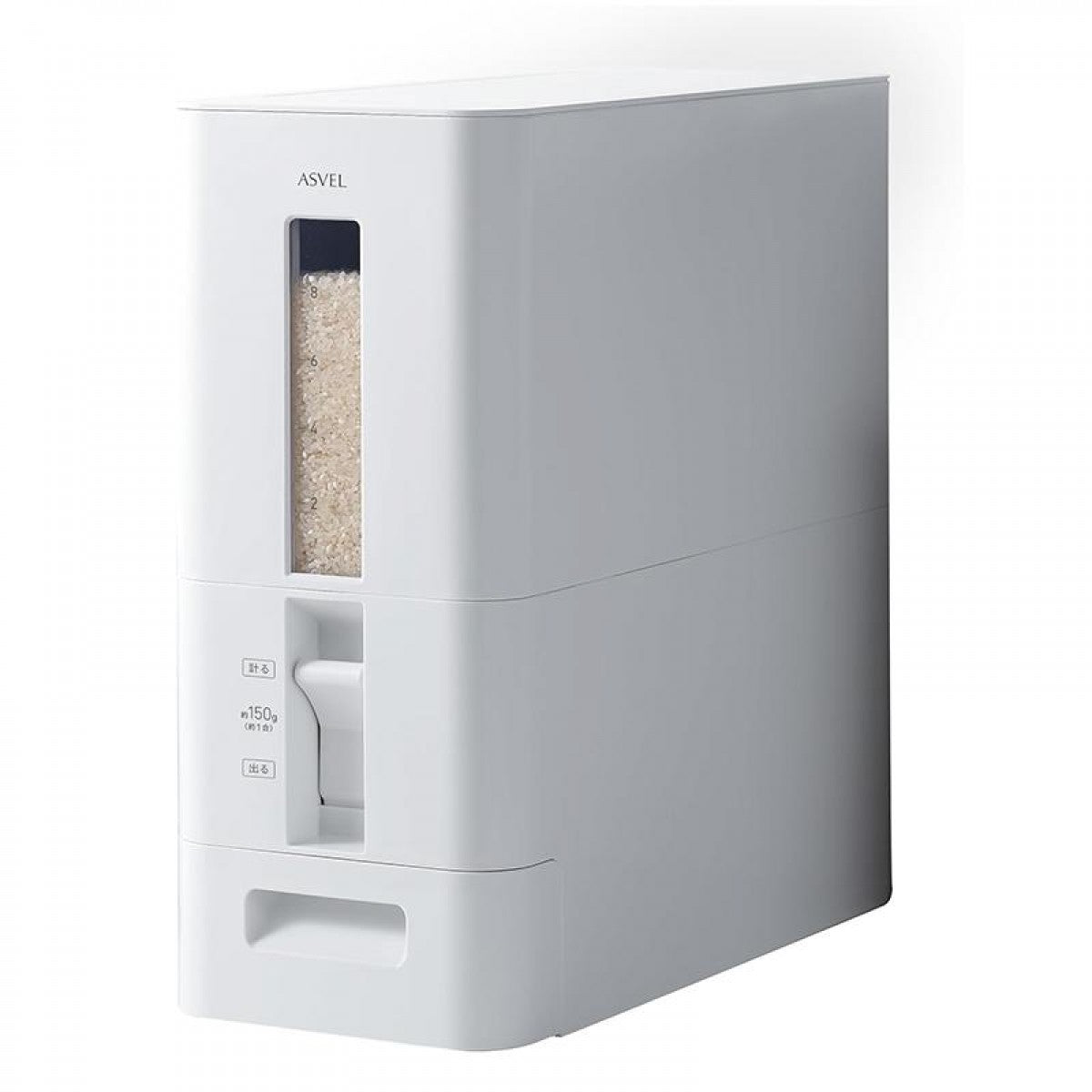 ASVEL Push Type Rice Storage Container 12kg (White)