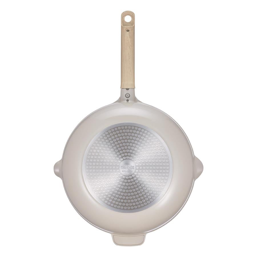 THERMOS Ceramic Coating Non-stick Frying Pan 28cm With Spout IH-Compatible