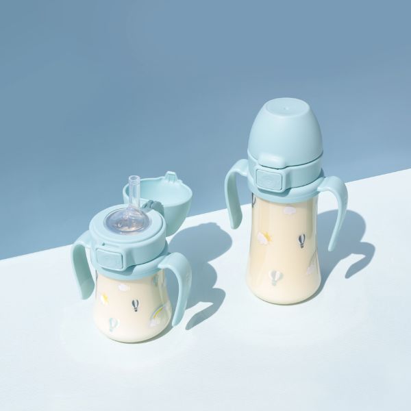 GROSMIMI 天空气球 PPSU 吸管杯 + 重力吸管 200毫升 (奶油蓝)