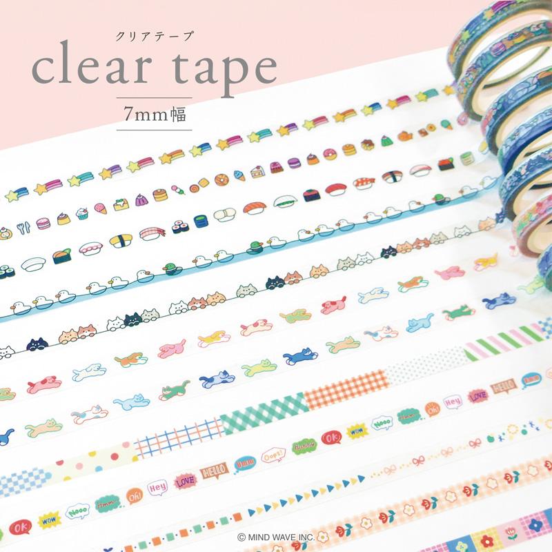 MIND WAVE “pop icon” Clear PET Tape – Sushi Design (7mm × 5m)
