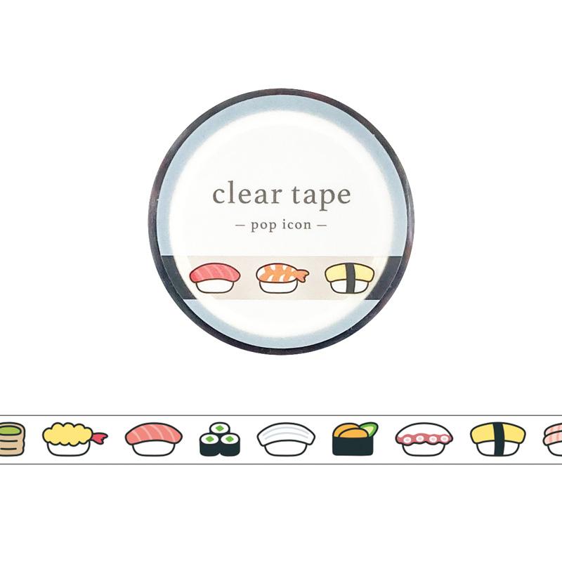 MIND WAVE “pop icon” Clear PET Tape – Sushi Design (7mm × 5m)