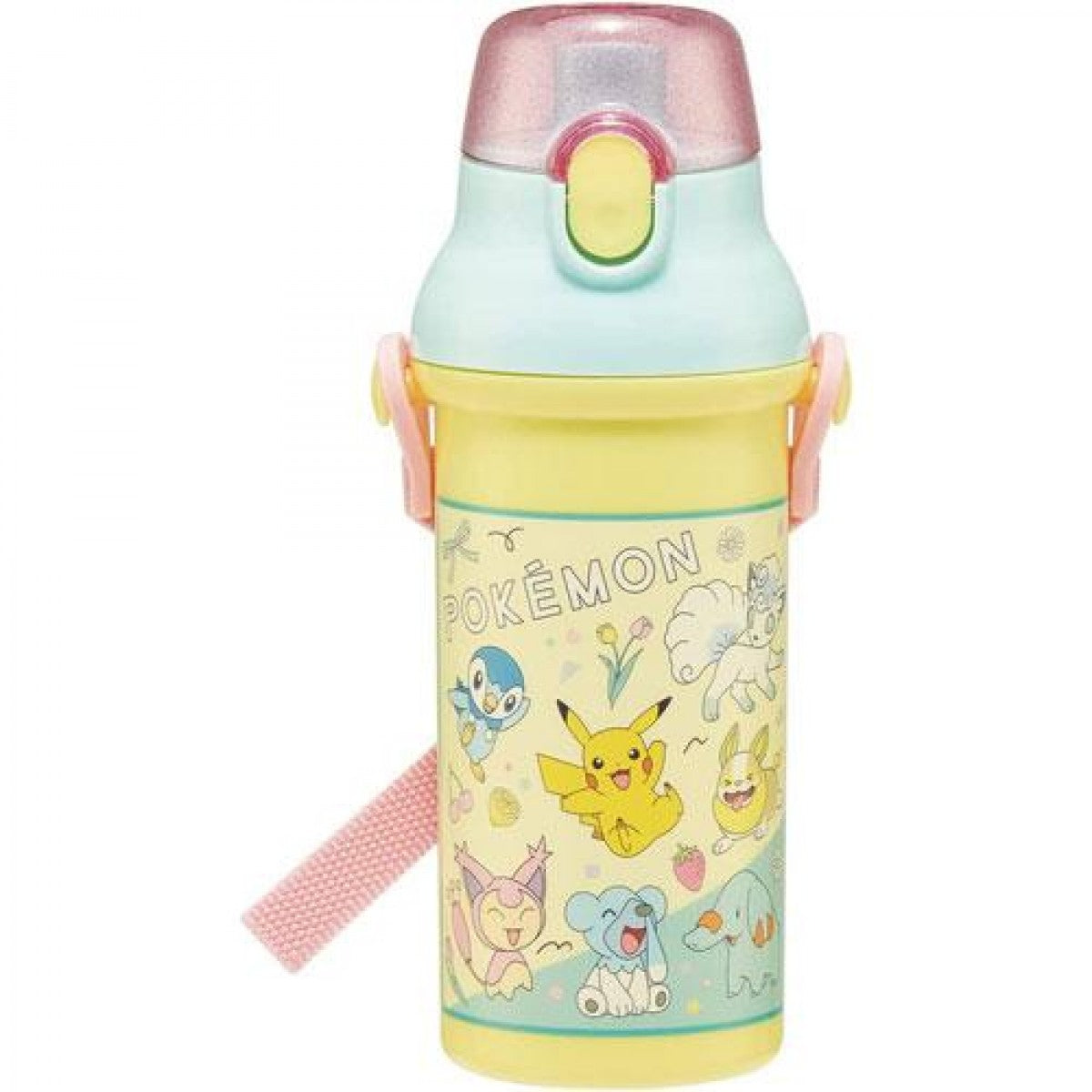 Skater Antibacterial Kid Water Bottle With Strap 480ml