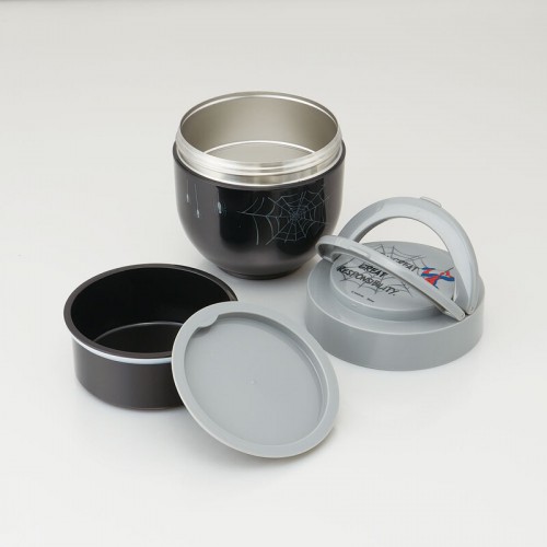Japan Skater Stainless Insulated Bento Bowl 1250ml (Spiderman) Foldable Handle Japan Skater Stainless Insulated Bento Bowl 1250ml (Spiderman) Foldable Handle