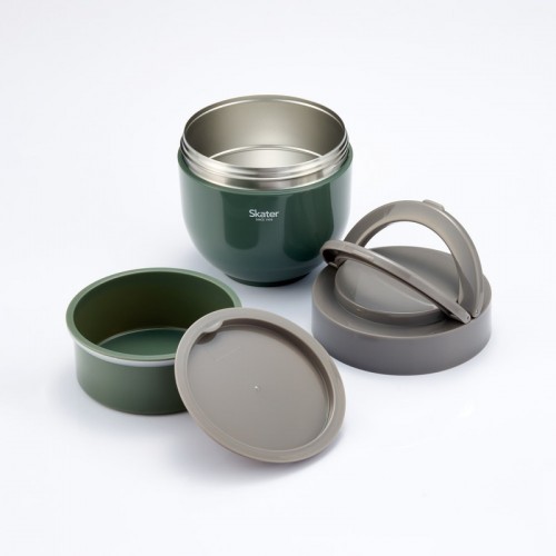 Japan Skater Stainless Insulated Bento Bowl 1250ml (Green) Foldable Handle Japan Skater Stainless Insulated Bento Bowl 1250ml (Green) Foldable Handle