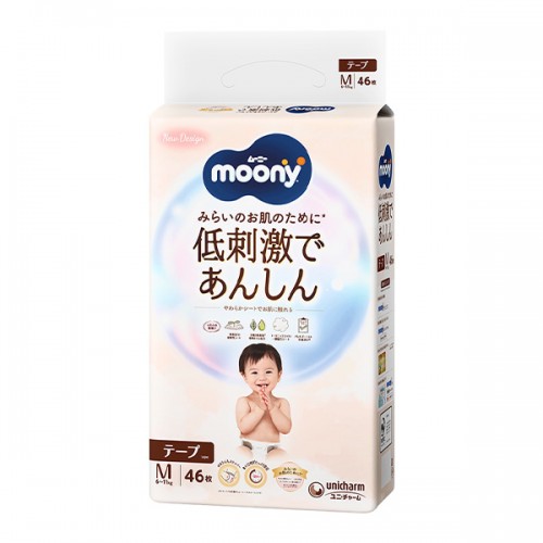 Japan Moony Natural Low-Irritation & Gentle Nappy Tape M 46pcs (6-11kg)