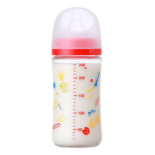 Pigeon Sof Touch Peristaltic Plus Wide Neck Nursing Bottle Glass 240ml (M Teat Music）