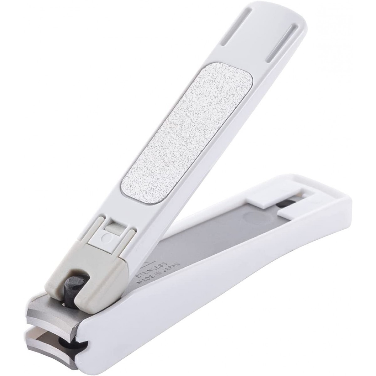 Japan KAI Curved Blade Nail clippers with nail collector S（White）