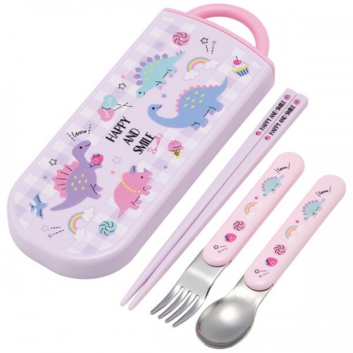 Japan SKATER Antibacterial Children's Lunch Cutlery Set(Pink Dino) Japan SKATER Antibacterial Children's Lunch Cutlery Set(Pink Dino)