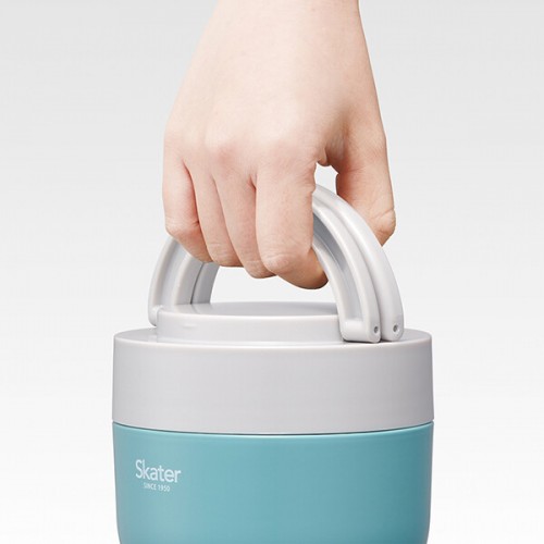 Japan Skater Stainless Insulated Bento Bowl 540ml (Blue Green) Foldable Handle Japan Skater Stainless Insulated Bento Bowl 540ml (Blue Green) Foldable Handle