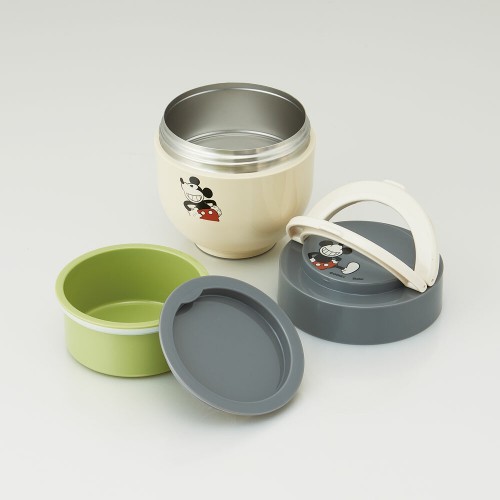 Japan Skater Stainless Insulation Bento Bowl 540ml (Mickey) Foldable Handle Japan Skater Stainless Insulation Bento Bowl 540ml (Mickey) Foldable Handle