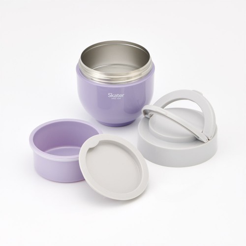 Japan Skater Stainless Insulated Bento Bowl 540ml (Lilac) Foldable Handle Japan Skater Stainless Insulated Bento Bowl 540ml (Lilac) Foldable Handle