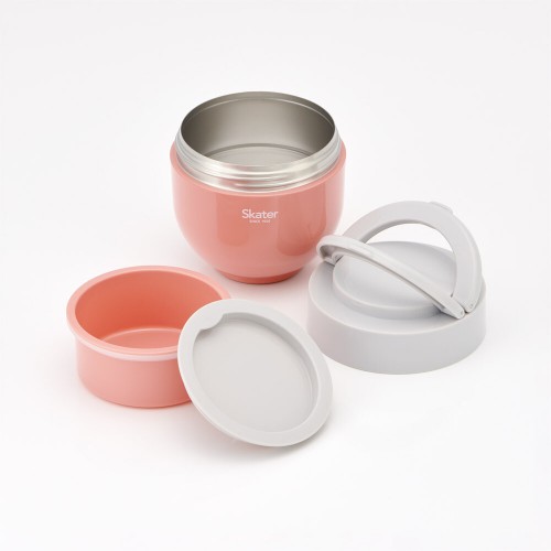 Japan Skater Stainless Insulated Bento Bowl 540ml (Peachy Orange) Foldable Handle