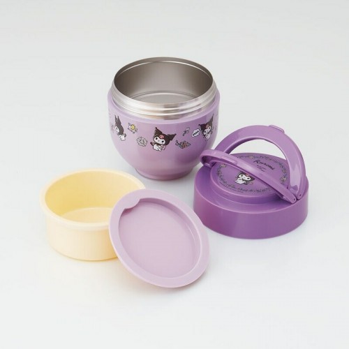 Japan Skater Stainless Insulated Bento Bowl 540ml (Kuromi) Foldable Handle Japan Skater Stainless Insulated Bento Bowl 540ml (Kuromi) Foldable Handle