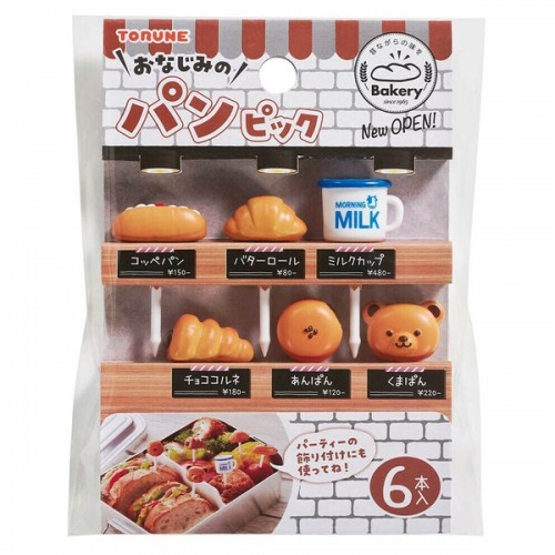 Japan Mama's Assist Lunch Box Food Picks 6pcs(Bread And Milk) Japan Mama's Assist Lunch Box Food Picks 6pcs(Bread And Milk)