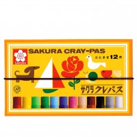  SAKURA Crypas Bold-Roll Crayons (12 Colors)