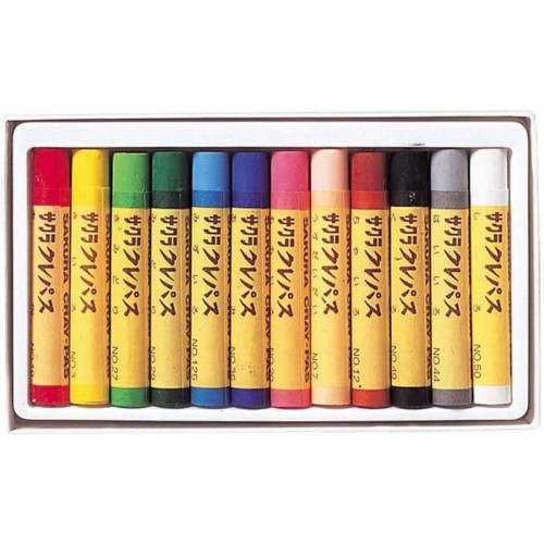SAKURA Crypas Bold-Roll Crayons (12 Colors)  SAKURA Crypas Bold-Roll Crayons (12 Colors)