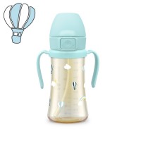 GROSMIMI Air Balloon PPSU Straw Cup + Weighted Straw 300ml (Creamy Blue)