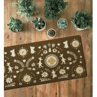 Yokozuna Creation Wipeable Kitchen Mat Moomin-Brown (45 x 120 cm)