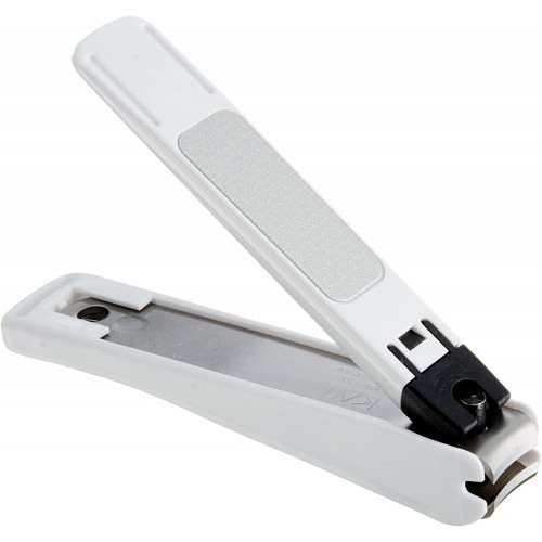 Japan KAI Nail Clippers With Nail Collector M（White）  