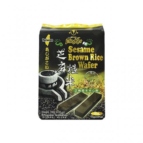 Taiwan Mincher Vegetarian Sesame Brown Rice Wafer 190g Taiwan Mincher Vegetarian Sesame Brown Rice Wafer 190g