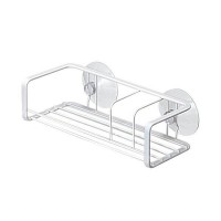 Asvel Bathroom and Kitchen Rack With Suction Cup (WHITE）