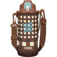 Thermos 2-Way Stainless Steel Vacuum Insulated Water Bottle 800ml（Brown Plaid）