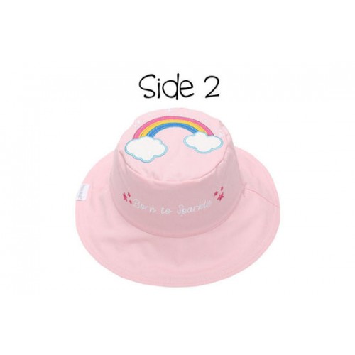 Canada FlapJackKids  Reversible Baby And Kids Sun Hat (Rainbow Unicorn / S 6m-2y）With Chin Strap