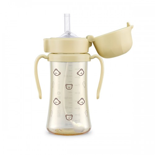GROSMIMI Bear PPSU Straw Cup + Weighted Straw 300ml (Butter)