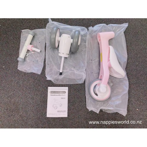 Japan YATOMI Three-Wheeled Balance Scooter 10m-3y (Pink)  Buy One Get One Free