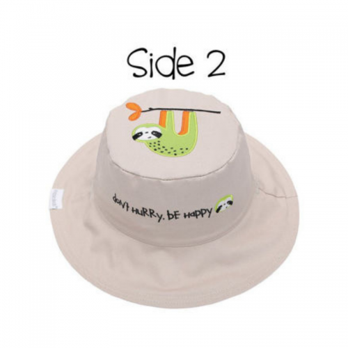Canada FlapJackKids  Reversible Baby and Kids Sun Hat （ Lion | Sloth/ L 4-6y）No Chin Strap