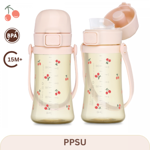 Grosmimi Cherrish PPSU Kids Tumbler 300ml (Sweet Peach)