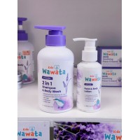 WAWATA Kids 2 in 1 Shampoo & Body Wash 300ml (FREE Wawata Kids Face & Body Lotion 100ml)