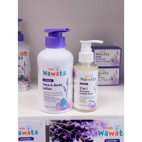 WAWATA Kids Face & Body Lotion 300ml (FREE Wawata Kids 2 in 1 Shampoo & Body Wash 100ml)