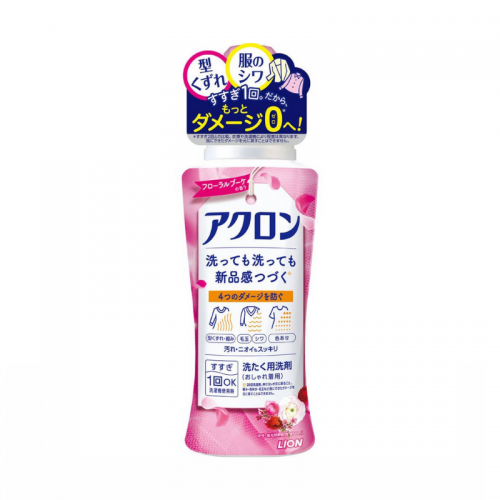 Japan Lion ACRON Laundry Liquid Detergent 450ml (Pink Floral) 
