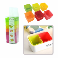 Sugar Land Lunchbox Silicone Cup Square 5pcs (Mix Colour）