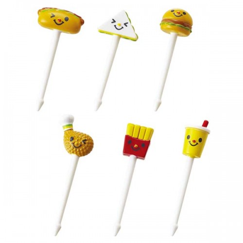 Japan Mama's Assist Lunch Box Food Picks 6pcs（Burger And Fries）