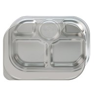 GROSMIMI Stainless Food Tray 5 Compartment With Lid