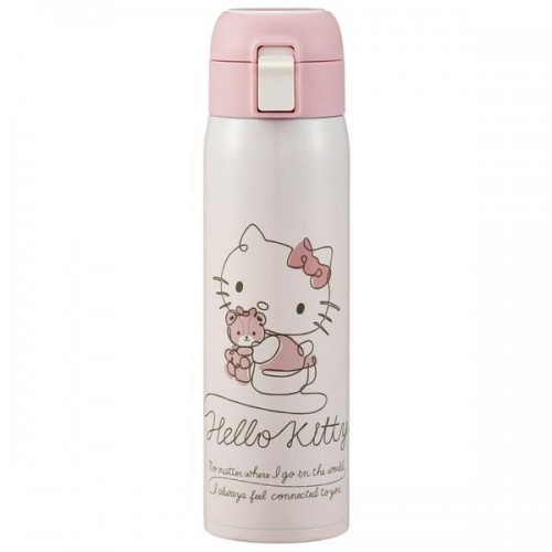 Skater Stainless Steel Vacuum Insulated Straw Drink Bottle 480ml (Hello KItty)