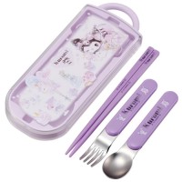 Japan SKATER Antibacterial Children's Lunch Cutlery Set（Kuromi）