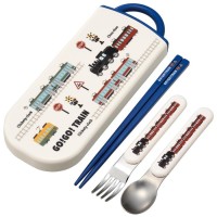 Japan SKATER Antibacterial Children's Lunch Cutlery Set（Train）