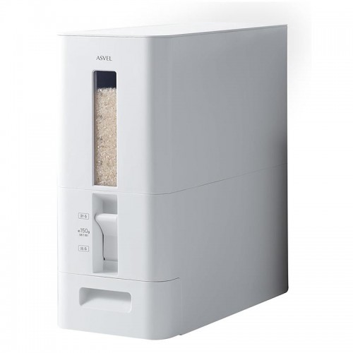 ASVEL Push Type Rice Storage Container 12kg (White)